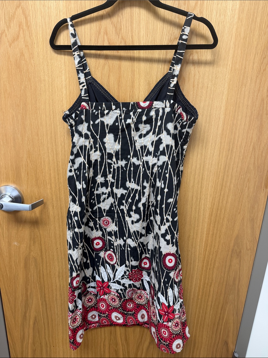 Debenhams Y2k 100% Cotton Bohemian Artsy Spaghetti-Strap Floral Border Dress — image 6 of 8